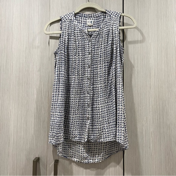 Edme & Esyllte for Anthropologie Navy Gingham Pintucked Blouse – Size 6 - Picture 1 of 10